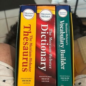 Reference Set - Yellow Red Teal - Dictionary, Thesaurus & Vocabulary Builder